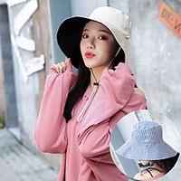 Women's Sun Hat Hiking Hat Bucket Hat 1 PCS Wide Brim Outdoor Portable Breathable Quick Dry Ultraviolet Resistant Hat Solid Color Cotton Blend Black Orange Khaki for Fishing Climbing Beach miniinthebox - thumbnail