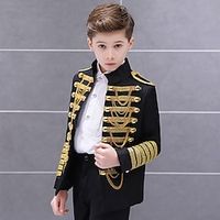 Prince Aristocrat Retro Vintage Rococo Medieval 18th Century Coat Outfits Suit Trousers Boys Kid's Costume Vintage Cosplay Birthday Party / Evening Prom Long Sleeve Coat World Book Day Costumes miniinthebox - thumbnail