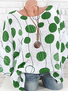 Polka Dot Three-Quarter Sleeve Blouse
