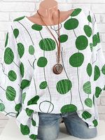 Polka Dot Three-Quarter Sleeve Blouse - thumbnail