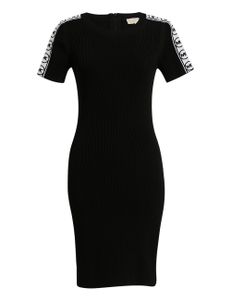 Logo Tape Short Viscose Dress - Black