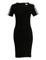 Logo Tape Short Viscose Dress - Black - thumbnail