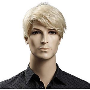 Short Blonde Male Synthetic Wigs American European 6 Inch Straight Men Wig with Free Hair Cap Heat Resistant Toupee Hair miniinthebox