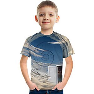 Kids Boys' T shirt Tee Short Sleeve Graphic Rainbow Children Tops Active 3-12 Years Lightinthebox