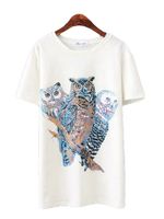 Casual O-neck Short Sleeves Printed T-shirts For Women