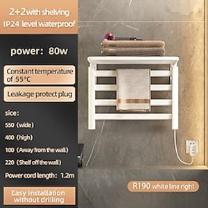 Towel Warmer Electric Towel Rack Bathroom Towel Bar Electric Heating Constant Temperature Drying Perforated Free Towel Rack Lightinthebox