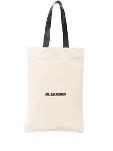 Jil Sander logo print tote bag - NEUTRALS