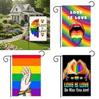 Happy Pride Day Garden Flag Rainbow Moon Outdoor Courtyard Decoration Double sided Flag Lightinthebox