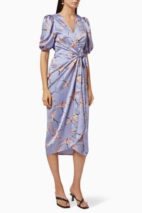 Swallow Print Multi-Way Wrap Dress