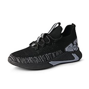 Men's Trainers Athletic Shoes Lace up Casual Daily Running Shoes Walking Shoes Mesh Breathable Black / Gold Black / Red BlackGray Color Block Fall Spring miniinthebox
