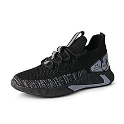 Men's Trainers Athletic Shoes Lace up Casual Daily Running Shoes Walking Shoes Mesh Breathable Black / Gold Black / Red BlackGray Color Block Fall Spring miniinthebox