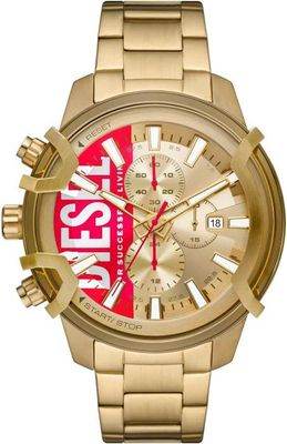 Diesel Griffed Chronograph Gold-Tone Stainless Steel Watch Diesel Griffed Chronograph Gold-Tone Stainless Steel Watch