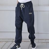 Men's Sweatpants Joggers Trousers Pocket Drawstring Elastic Waist Plain National Flag Comfort Breathable Casual Daily Holiday Sports Fashion Black Navy Blue miniinthebox