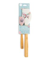 Core Bamboo and Silicone Spatula Large and Mini Pink Butterflies Set of 2