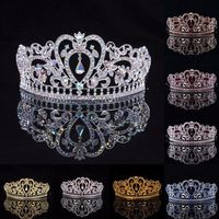 Bride Rhinestone Crystal Wedding Tiara Crown Prom Pageant Princess Crowns Bridal Veil Headband