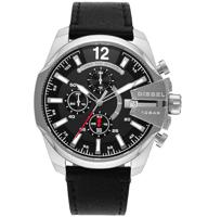 Diesel Baby Chief Chronograph Black Leather Watch - DZ4592