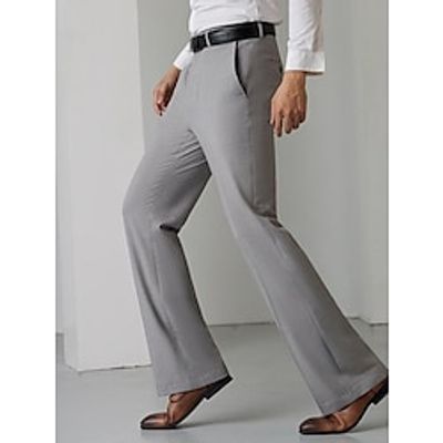 Men's Dress Pants Flared Pants Trousers Suit Pants Pocket Plain Comfort Breathable Outdoor Daily Going out Fashion Casual Black White miniinthebox Men's Dress Pants Flared Pants Trousers Suit Pants Pocket Plain Comfort Breathable Outdoor Daily Going out Fashion Casual Black White miniinthebox