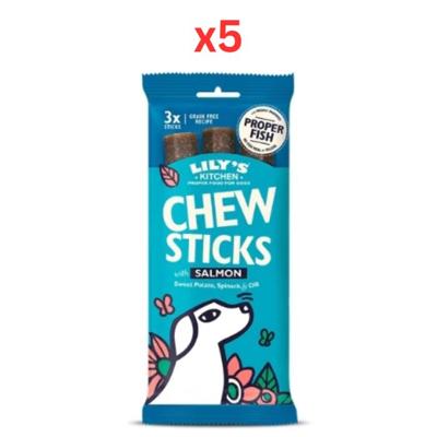 Lily's Kitchen Dog Chew Sticks with Salmon Dog Treats 120G (Pack of 5) Lily's Kitchen Dog Chew Sticks with Salmon Dog Treats 120G (Pack of 5)