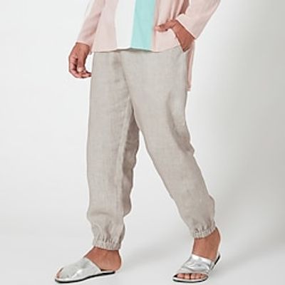 Men's Joggers Linen Pants Trousers Drawstring Elastic Waist Elastic Cuff Plain Comfort Breathable Casual Daily Holiday 100% Linen French Linen Fashion Classic Style Black Navy Blue Lightinthebox Men's Joggers Linen Pants Trousers Drawstring Elastic Waist Elastic Cuff Plain Comfort Breathable Casual Daily Holiday 100% Linen French Linen Fashion Classic Style Black Navy Blue Lightinthebox