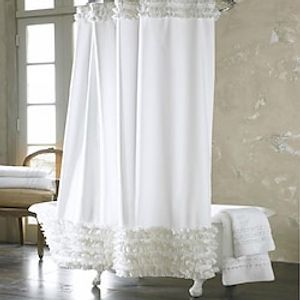 Shower Curtain White Lace Polyester Shower Curtain Classic Fashion Lace Craft Bathroom Partition Curtain miniinthebox