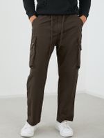 Men Fashion Multi-pocket Drawstring Cargo Pants - thumbnail