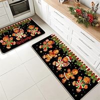 Christmas Decorations Xmas Runner Rug Kitchen Mat Non-Slip Oil Proof Rug Indoor Outdoor Mat Bedside Bedroom Decor Bathroom Mat Entrance Rug Door Mat miniinthebox - thumbnail