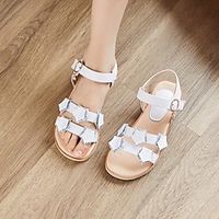 Girls' Sandals Dress Shoes Formal Shoes School Shoes PU Synthetics Big Kids(7years ) Flower Event  Party White Black Pink Summer Lightinthebox - thumbnail