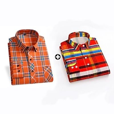 Men's As Picture Button Up Shirt Flannel Shirt Sets Long Sleeve Button Down Collar Going out Casual Daily Plaid Basic Polyester Spring Fall Lightinthebox Men's As Picture Button Up Shirt Flannel Shirt Sets Long Sleeve Button Down Collar Going out Casual Daily Plaid Basic Polyester Spring Fall Lightinthebox