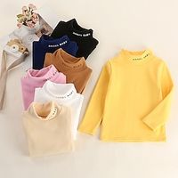 Kids Girls' T shirt Solid Color School Long Sleeve Active 7-13 Years Spring Black White Yellow Lightinthebox - thumbnail
