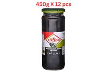 Crespo Whole Black Olives Jar (Pack Of 12 X 450g)