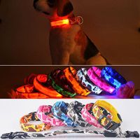 L Size Pet LED Safety Light-up Flashing Collar Glow In The Dark Dog Leash Fluorescent - thumbnail