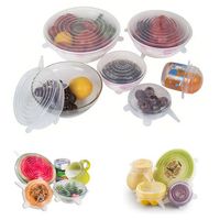 8PCS/SET Silicone Lids For Bowls Cups Food Preservation Reusable Cover Saver Stretch Lid Wrap