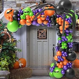 Halloween Balloons Garland Kit,Pocus Balloons Purple Orange Confetti Balloons for Halloween Hocus Pocus Party Supplies Decoratios Lightinthebox
