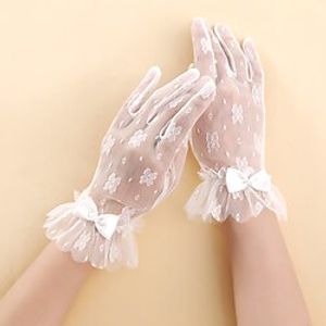 Lace Wrist Length Glove Sweet Style  Elegant With Bowknot Wedding  Party Glove Lightinthebox