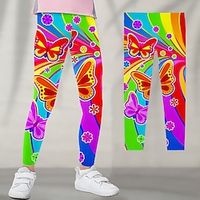 Kids Girls' Leggings Graphic Active Outdoor 3-12 Years Summer Rainbow Lightinthebox