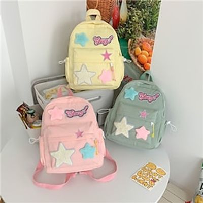 Women's Backpack Mini Backpack School Traveling Geometric Nylon Lightweight Anti-Dust Zipper Yellow Pink Green Lightinthebox