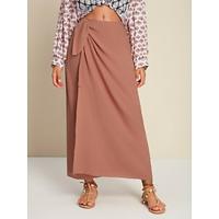 Cotton and Linen Tie Knot Wrap Maxi Skirt