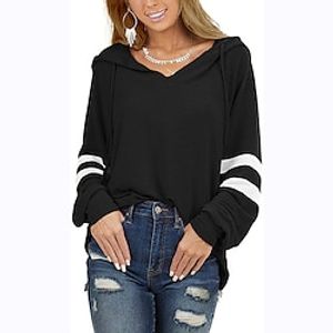 Women's Hoodie Sweatshirt Pullover Plain Active Sportswear Drawstring Black White Wine Casual Sports Hoodie Long Sleeve Top Micro-elastic Spring   Fall Lightinthebox