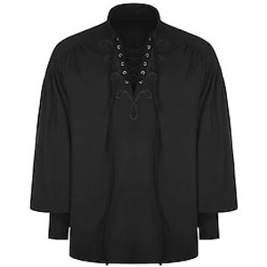 Knight Ritter Retro Vintage Medieval 18th Century Blouse  Shirt Men's Costume Vintage Cosplay Party  Evening Long Sleeve Blouse Lightinthebox