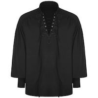 Knight Ritter Retro Vintage Medieval 18th Century Blouse  Shirt Men's Costume Vintage Cosplay Party  Evening Long Sleeve Blouse Lightinthebox - thumbnail