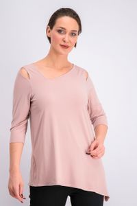 Womens Cold-Shoulder Asymmetrical Top  Pottery Clay