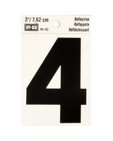 Hy-Ko 3 Inches Black Reflective Number 4