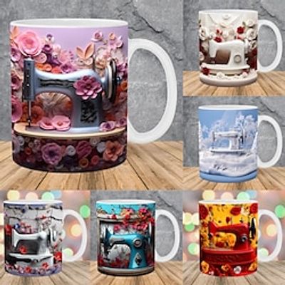 3D Sewing Painted Mug Creative Space Design Multi Purpose Ceramic Mug, Dishwasher  Microwave Safe Cup, Printed on Both Sides - Coffee Mug for Birthday, Christmas Gift, Valentine's Day Gift Lightinthebox