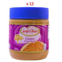 Lady'S Choice Creamy Peanut Butter, 340 Gm Pack Of 12 (UAE Delivery Only)