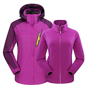 Women's Men's Hiking Softshell Jacket Hiking 3-in-1 Jackets Ski Jacket Autumn  Fall Winter Outdoor Thermal Warm Waterproof Windproof Quick Dry Winter Jacket Top Hunting Fishing Climbing Female Lightinthebox