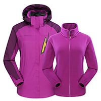 Women's Men's Hiking Softshell Jacket Hiking 3-in-1 Jackets Ski Jacket Autumn  Fall Winter Outdoor Thermal Warm Waterproof Windproof Quick Dry Winter Jacket Top Hunting Fishing Climbing Female Lightinthebox - thumbnail