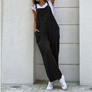 Women's Overall Solid Color Casual Casual Daily Regular Fit Sleeveless Green Black Gray S M L Summer Lightinthebox