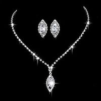 Jewelry Set One-piece Suit Copper Rhinestone 1 Necklace Earrings Women's Elegant Fashion Simple Geometrical Geometric Jewelry Set For Wedding Anniversary Party Evening Lightinthebox - thumbnail