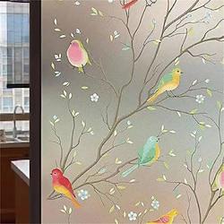 Window Frosted Glass Film Bathroom Anti Peeping Window Sticker Bird Decoration Window Sticker Adhesive Free Electrostatic Film 45100CM Lightinthebox