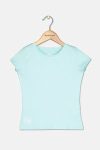 Kids Girls Plain Top  Turquoise